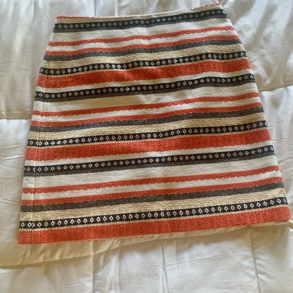 Loft Jacquard Striped Shift Skirt in Size 4